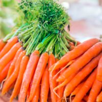 Carrots. Fresh organic carrots. Fresh garden carrots. Bunch of f Cenoura (100g)